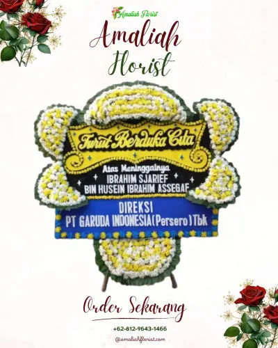 Papan Bunga Duka di Cikareo Utara