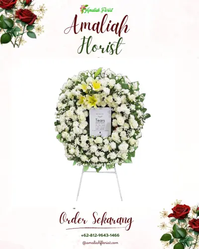 Krans Bunga Duka Cita di Cikareo Utara